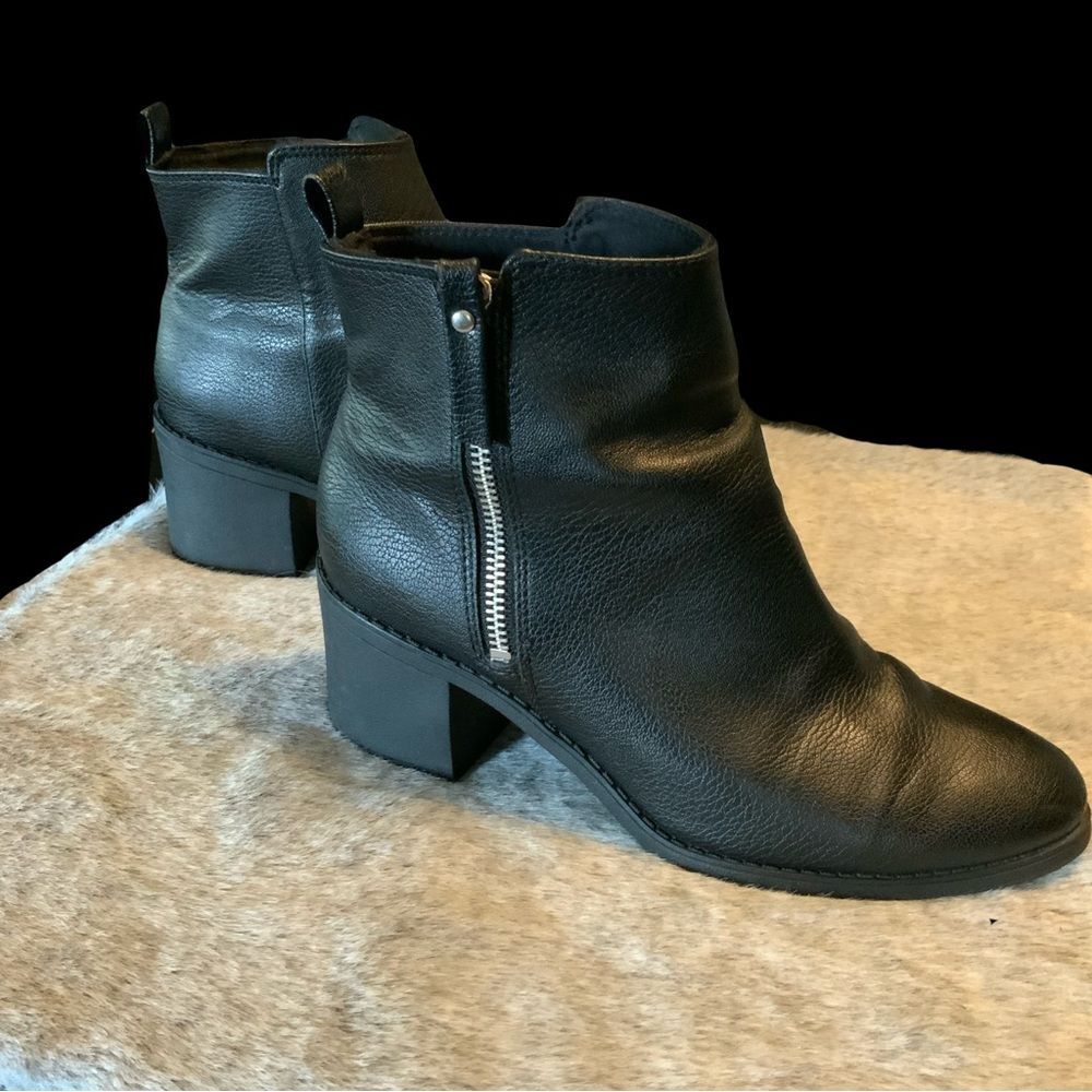 H&M Black Chunky Heel Ankle Boots Size 39